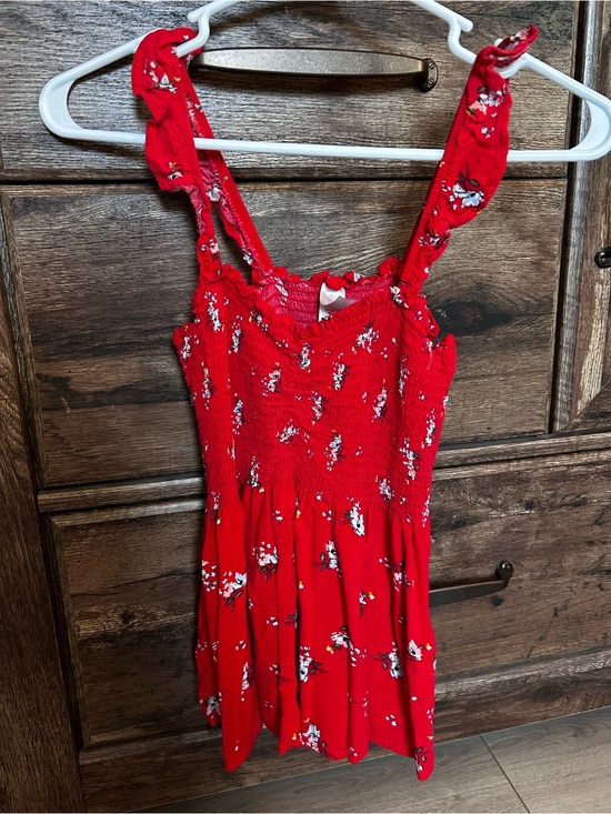 No Boundaries Other - No Boundaries | Red Floral Smocked Tank Top Kids